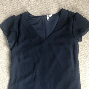 Scallop sleeve sheath dress